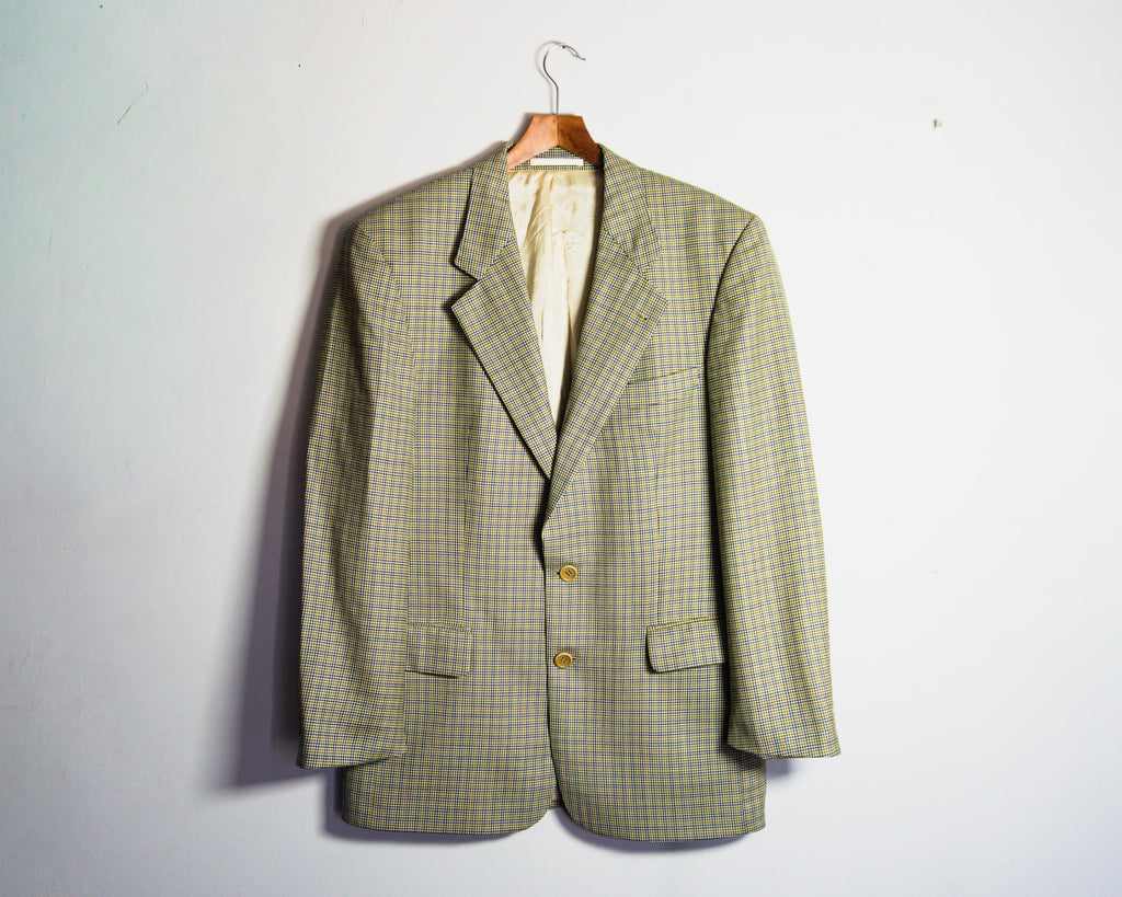 Blazer Hugo Boss de lana a microcuadros — Talla 48