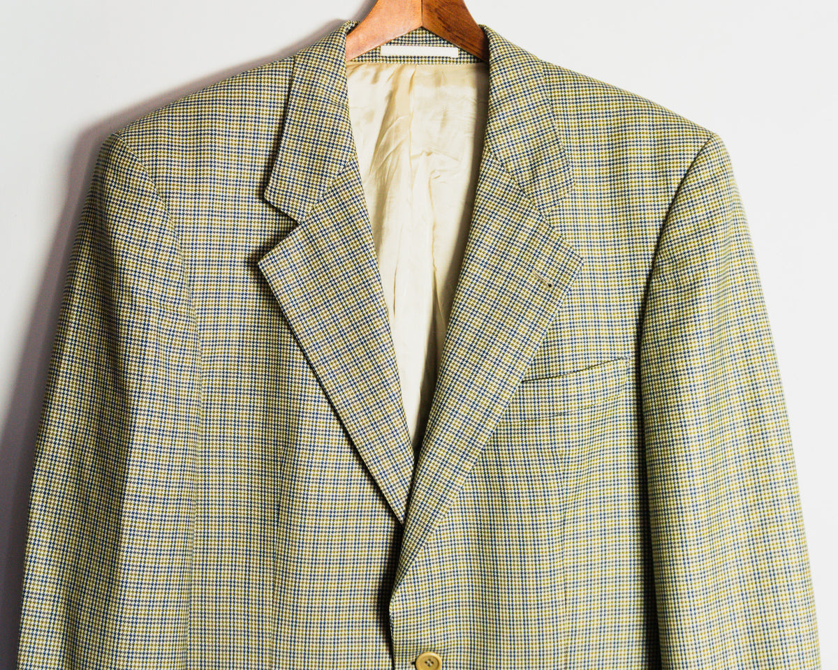 Blazer Hugo Boss de lana a microcuadros — Talla 48