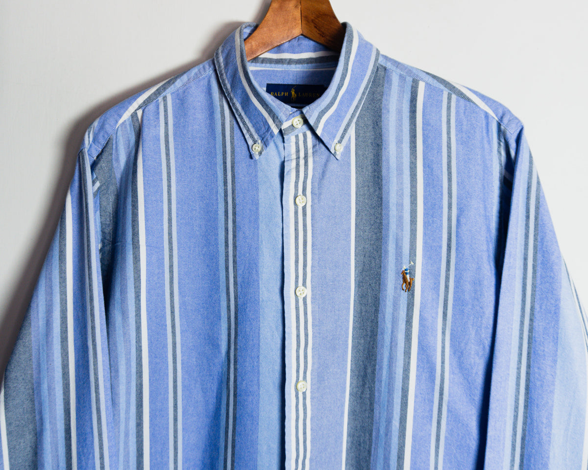 Camisa Ralph Lauren de rayas azules - Talla L