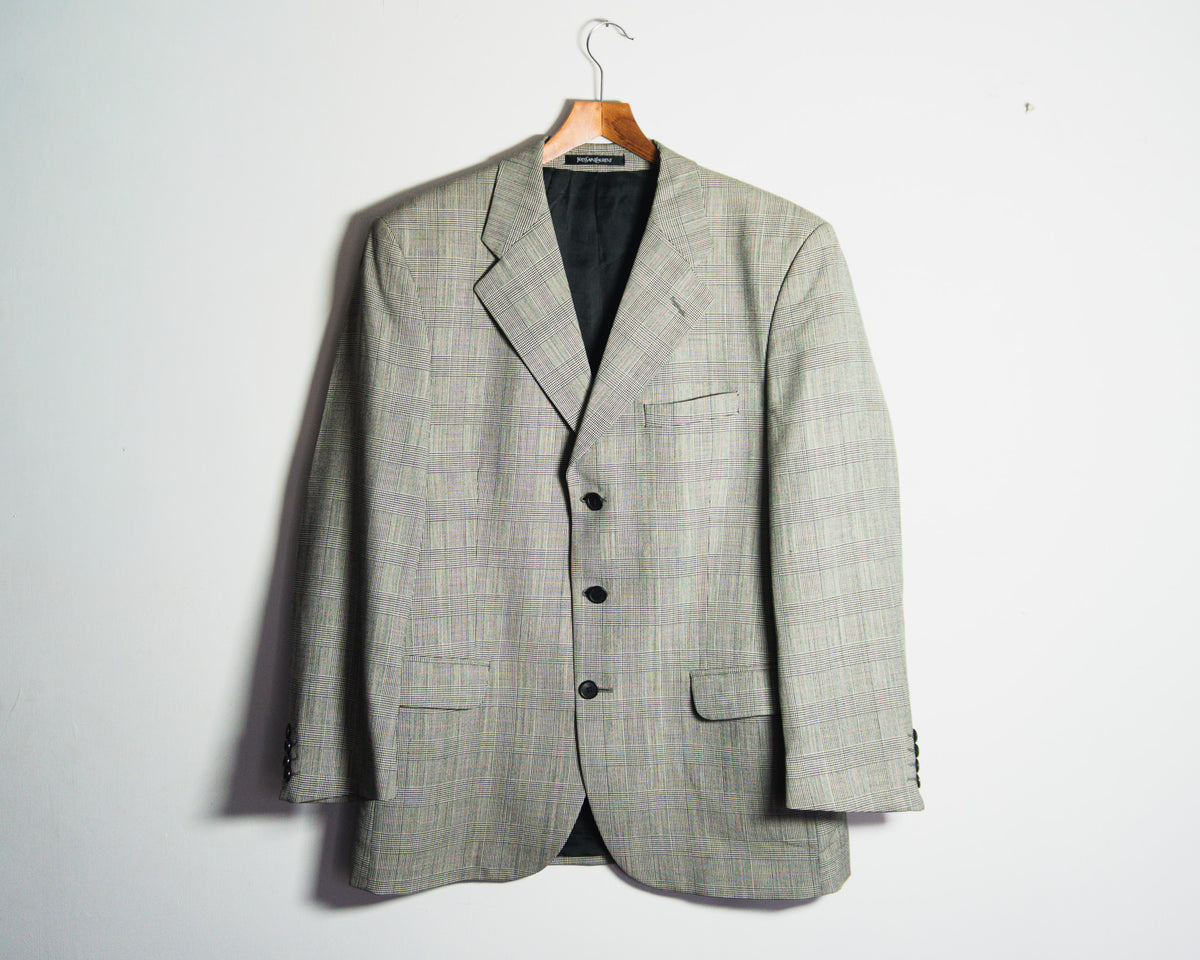 Chaqueta Yves Saint Laurent Pour Homme de cuadros — Talla 48