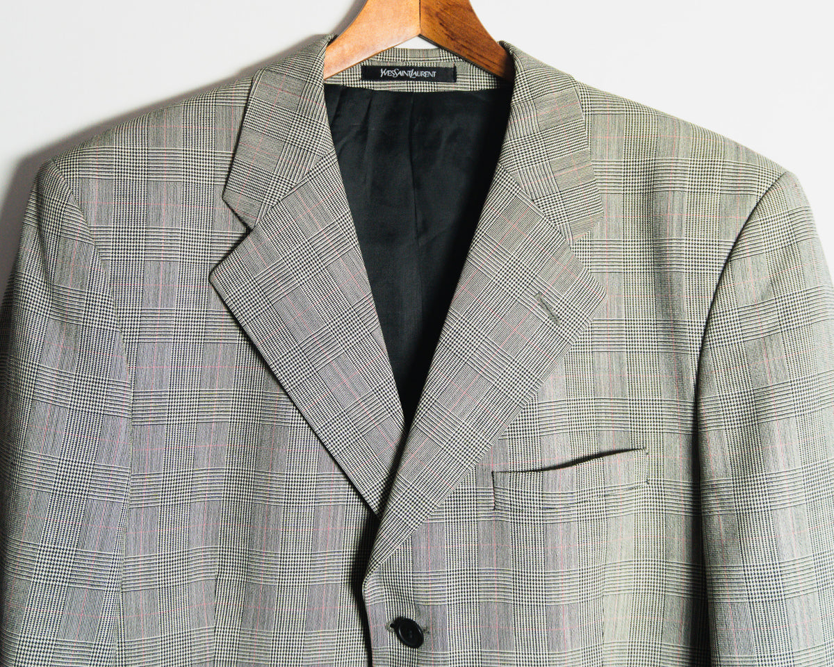 Chaqueta Yves Saint Laurent Pour Homme de cuadros — Talla 48