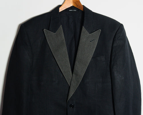 Blazer AllSaints negro de lino y algodón — Talla 52
