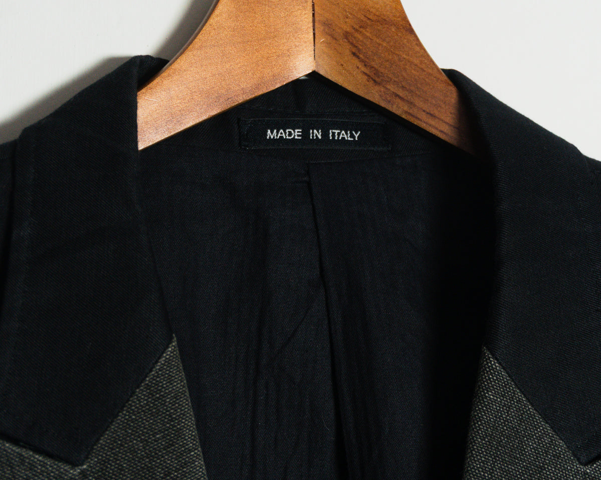 Blazer AllSaints negro de lino y algodón — Talla 52