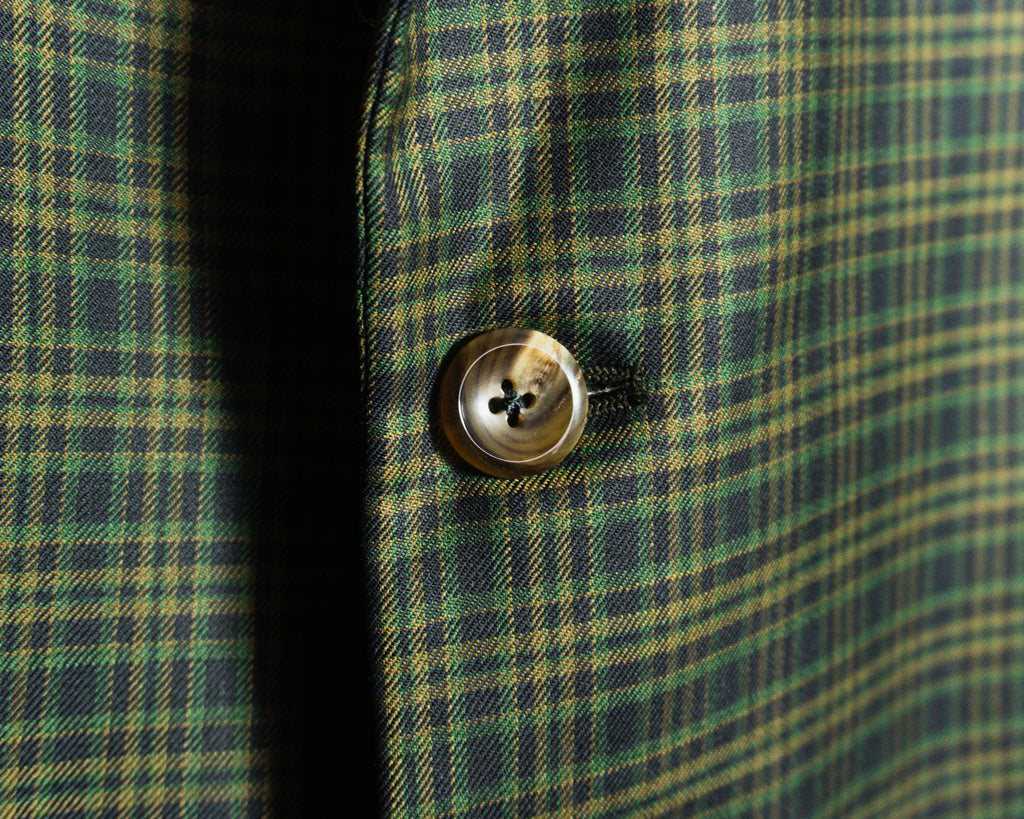 Blazer Tom James de cuadros verdes, tejido Holland & Sherry — Talla aproximada XL