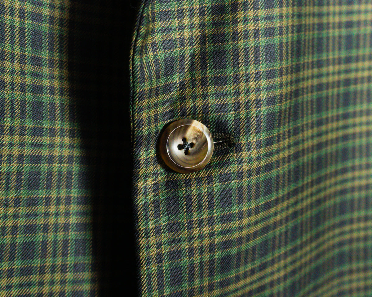 Blazer Tom James de cuadros verdes, tejido Holland & Sherry — Talla aproximada XL