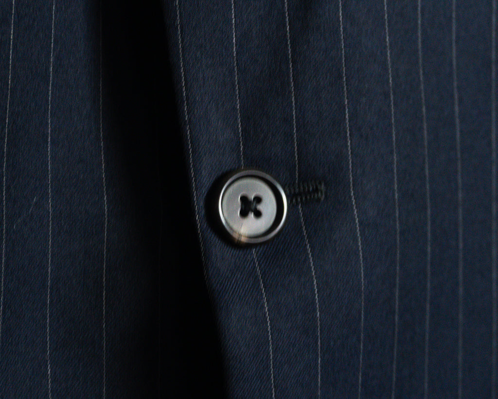 Blazer Hickey Freeman azul marino de rayas — Talla 42L