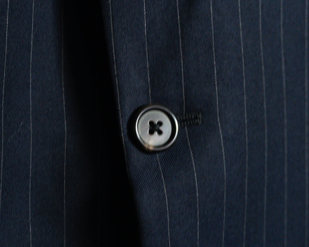 Blazer Hickey Freeman azul marino de rayas — Talla 42L
