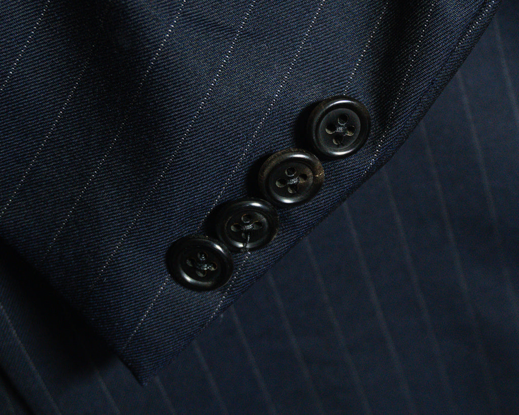 Blazer Hickey Freeman azul marino de rayas — Talla 42L