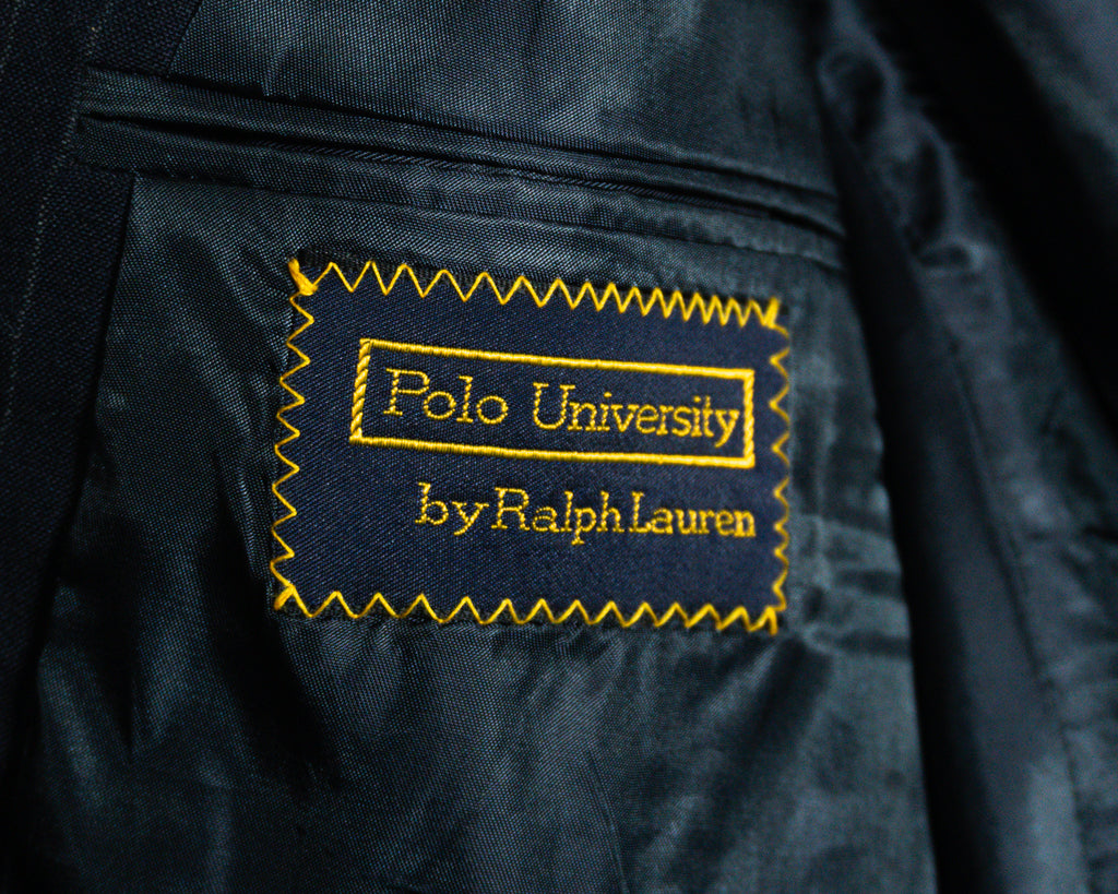 Blazer Polo University by Ralph Lauren azul marino de rayas — Talla aproximada M