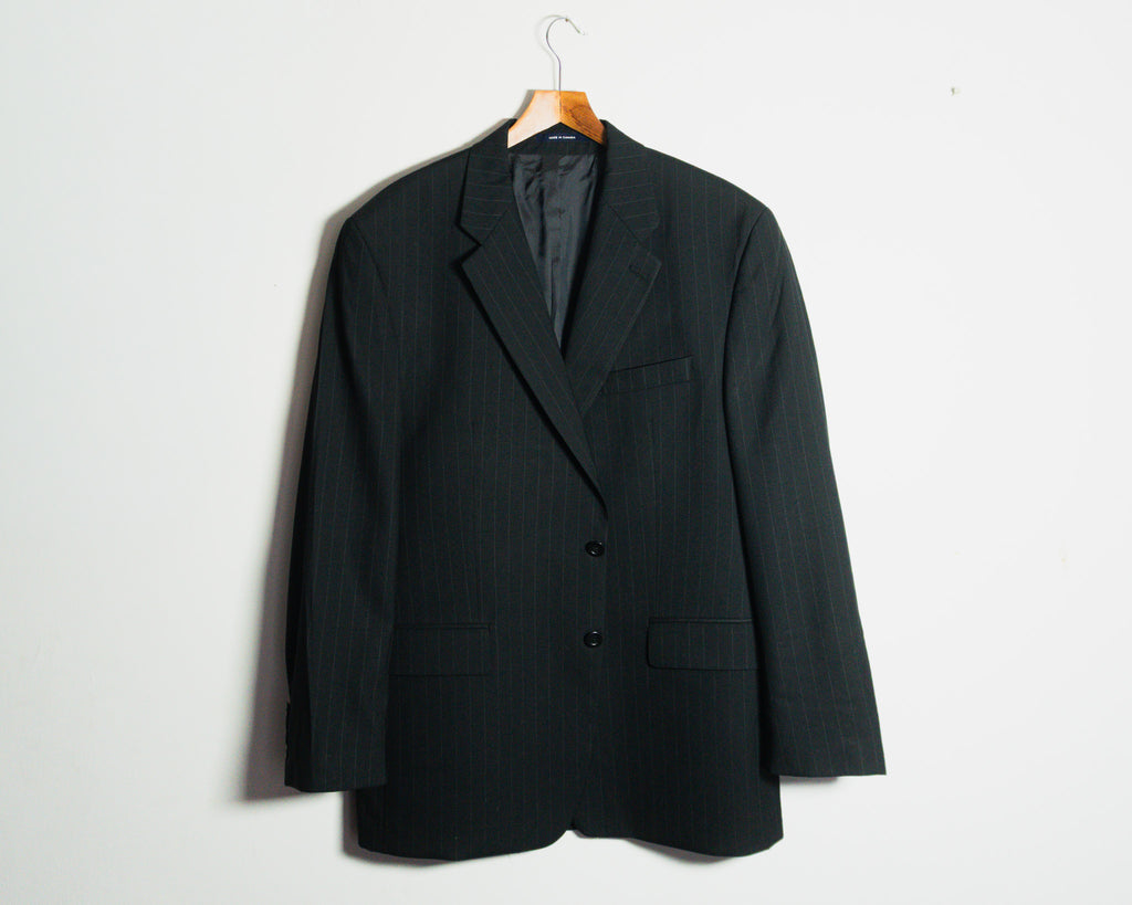 Blazer Chaps Ralph Lauren negro de rayas — Talla 44R