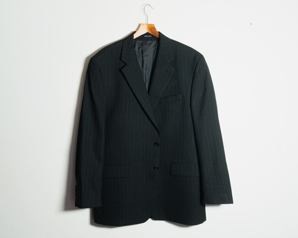 Blazer Chaps Ralph Lauren negro de rayas — Talla 44R