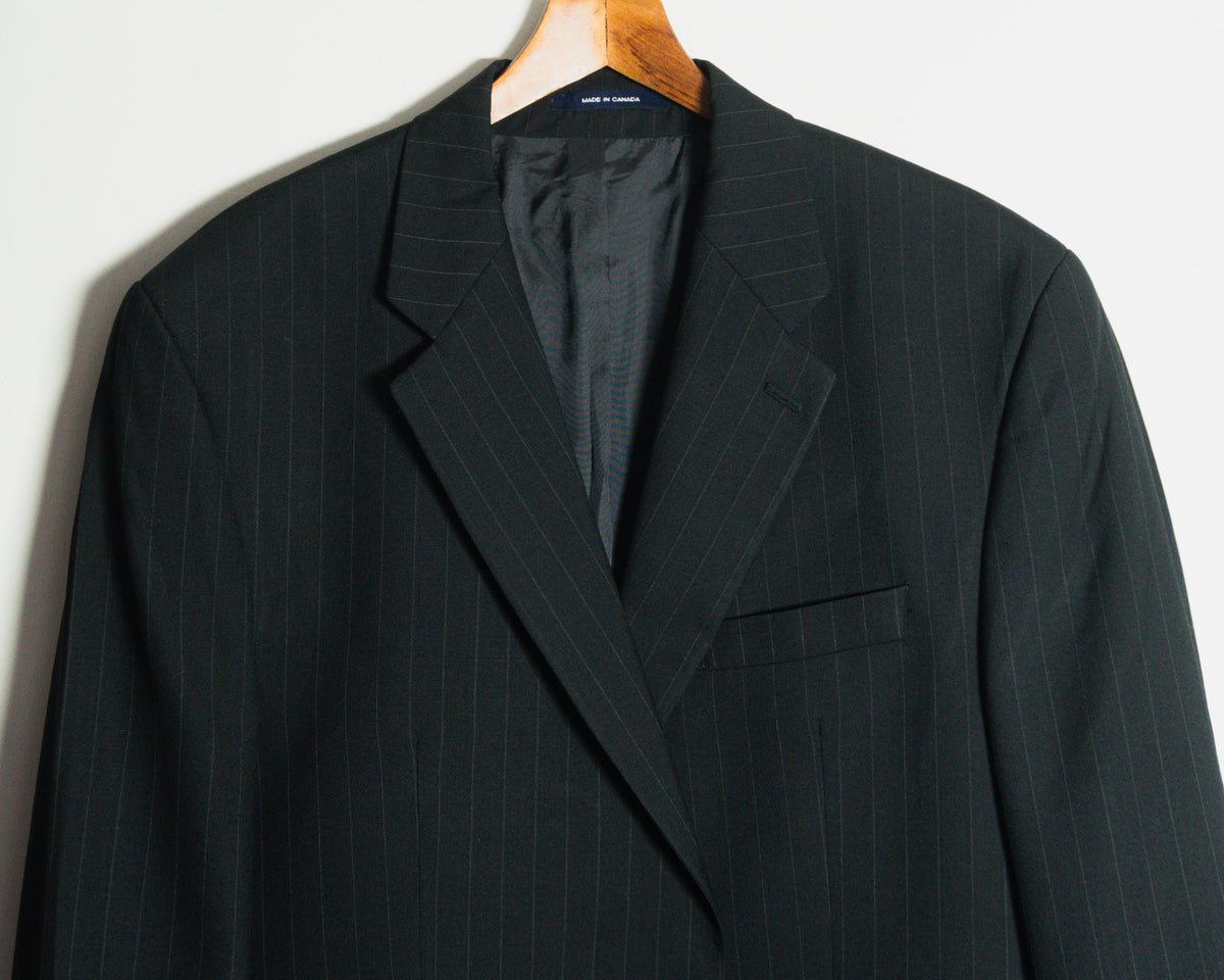 Blazer Chaps Ralph Lauren negro de rayas — Talla 44R