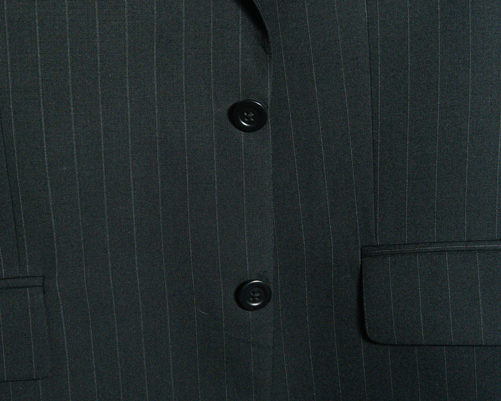 Blazer Chaps Ralph Lauren negro de rayas — Talla 44R