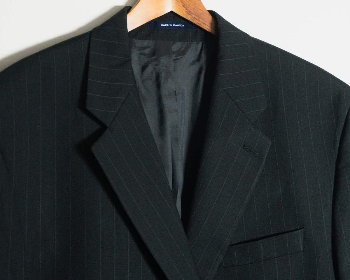 Blazer Chaps Ralph Lauren negro de rayas — Talla 44R