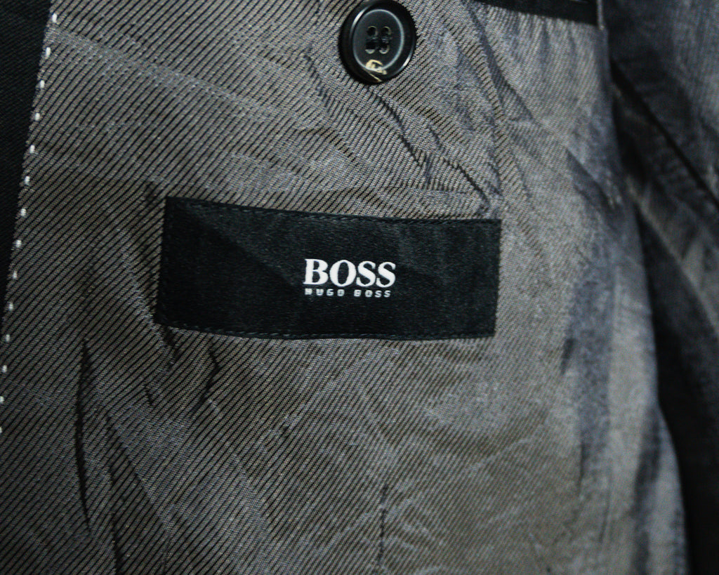 Blazer Hugo Boss negro, tejido Reda — Talla 42S