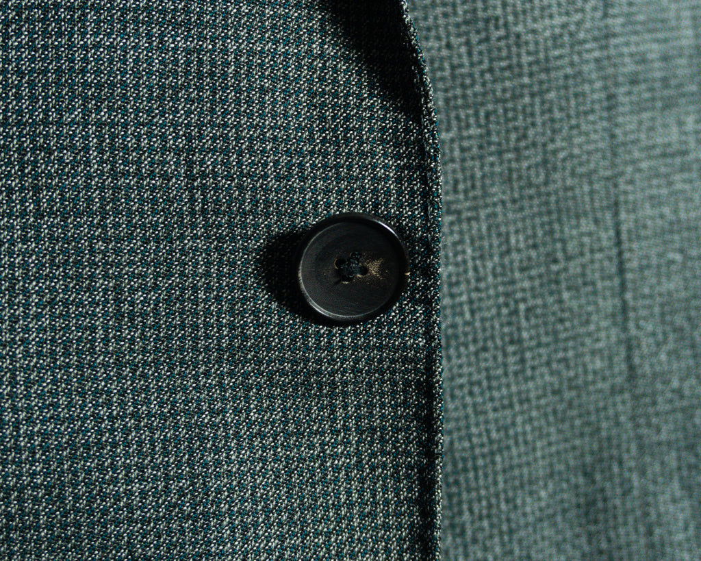 Blazer Hugo Boss gris de microcuadros, tejido Marzotto — Talla 42R Slim Fit (calce 41R)