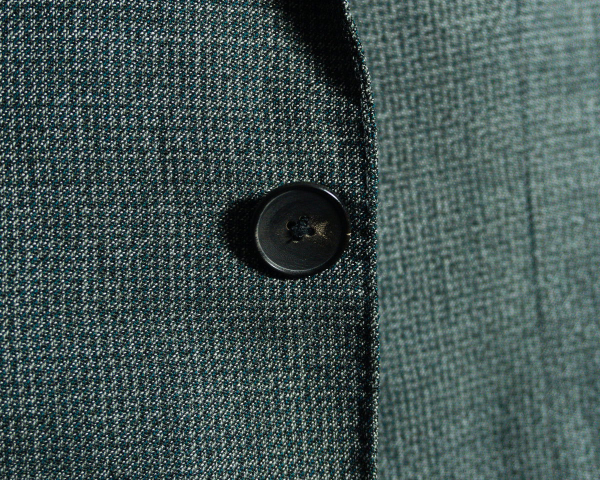 Blazer Hugo Boss gris de microcuadros, tejido Marzotto — Talla 42R Slim Fit (calce 41R)