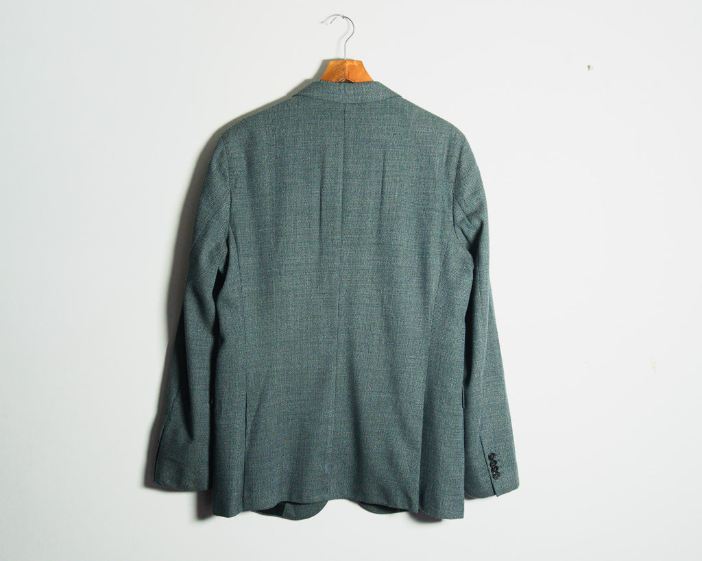 Blazer Hugo Boss gris de microcuadros, tejido Marzotto — Talla 42R Slim Fit (calce 41R)