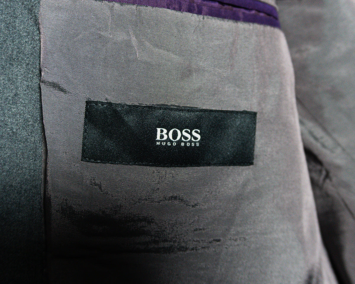 Blazer Hugo Boss gris, tejido Guabello Super 130’s — Talla 40L