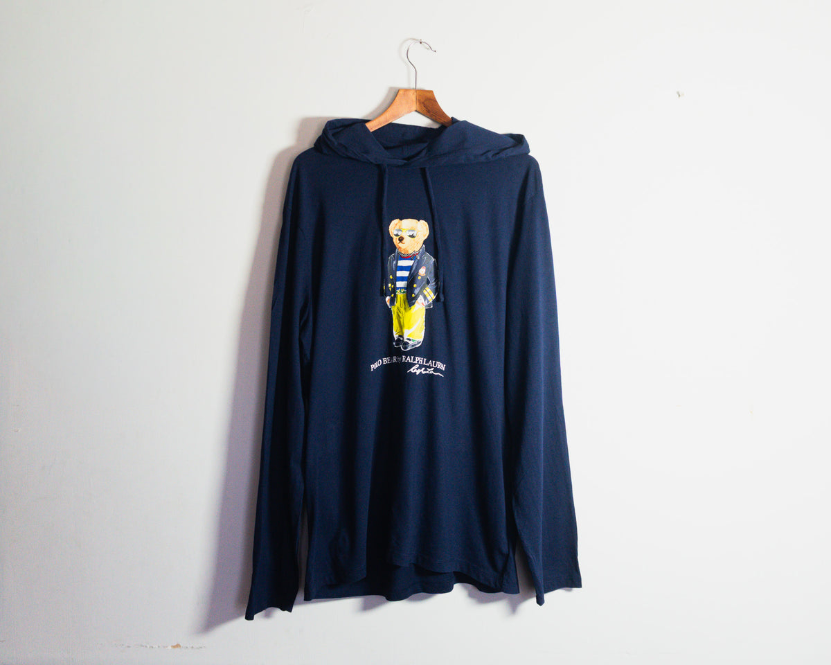 Polerón Polo Ralph Lauren azul marino con Polo Bear — Talla L