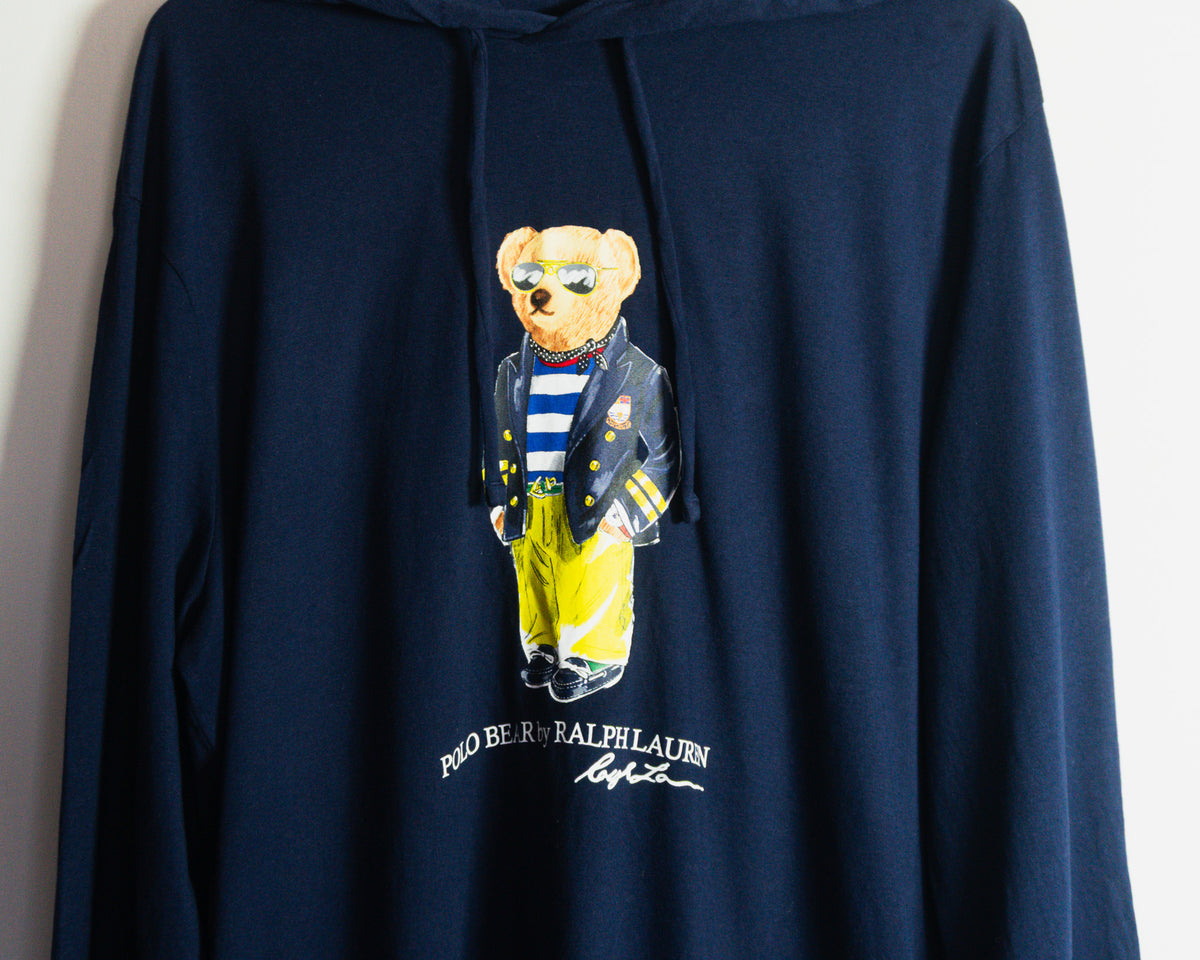 Polerón Polo Ralph Lauren azul marino con Polo Bear — Talla L
