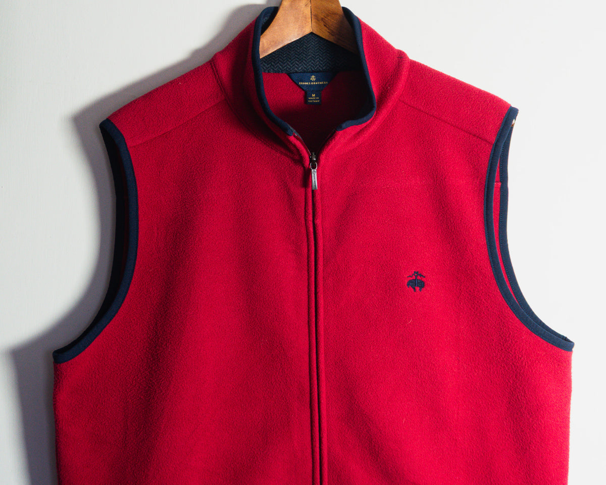 Polerón Brooks Brothers rojo sin mangas — Talla M