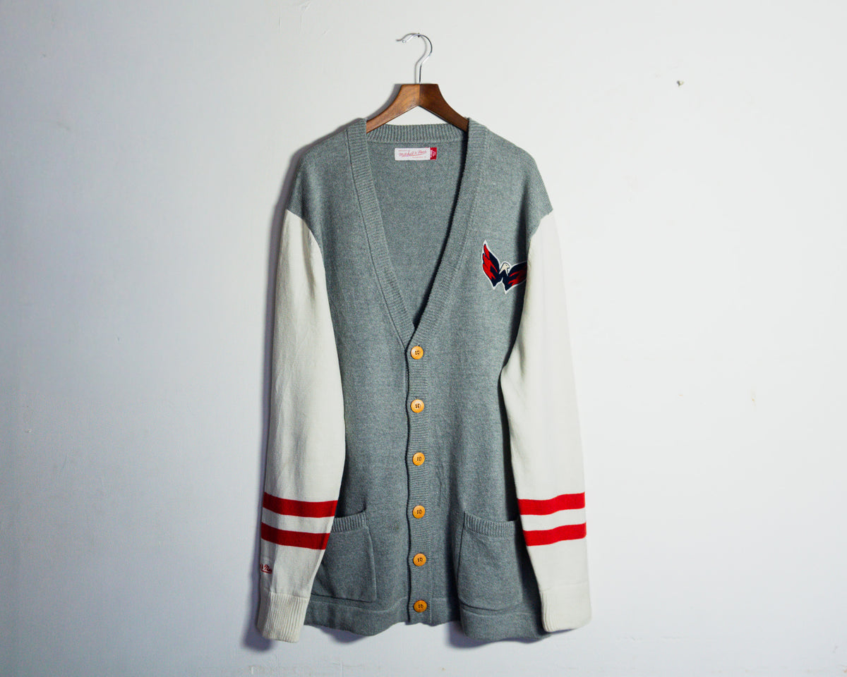 Cardigan Mitchell & Ness gris Washington Capitals — Talla XL