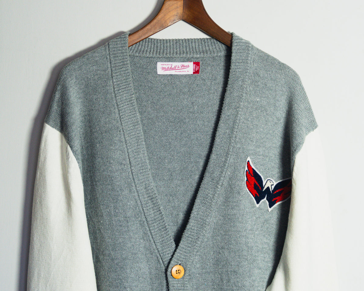 Cardigan Mitchell & Ness gris Washington Capitals — Talla XL
