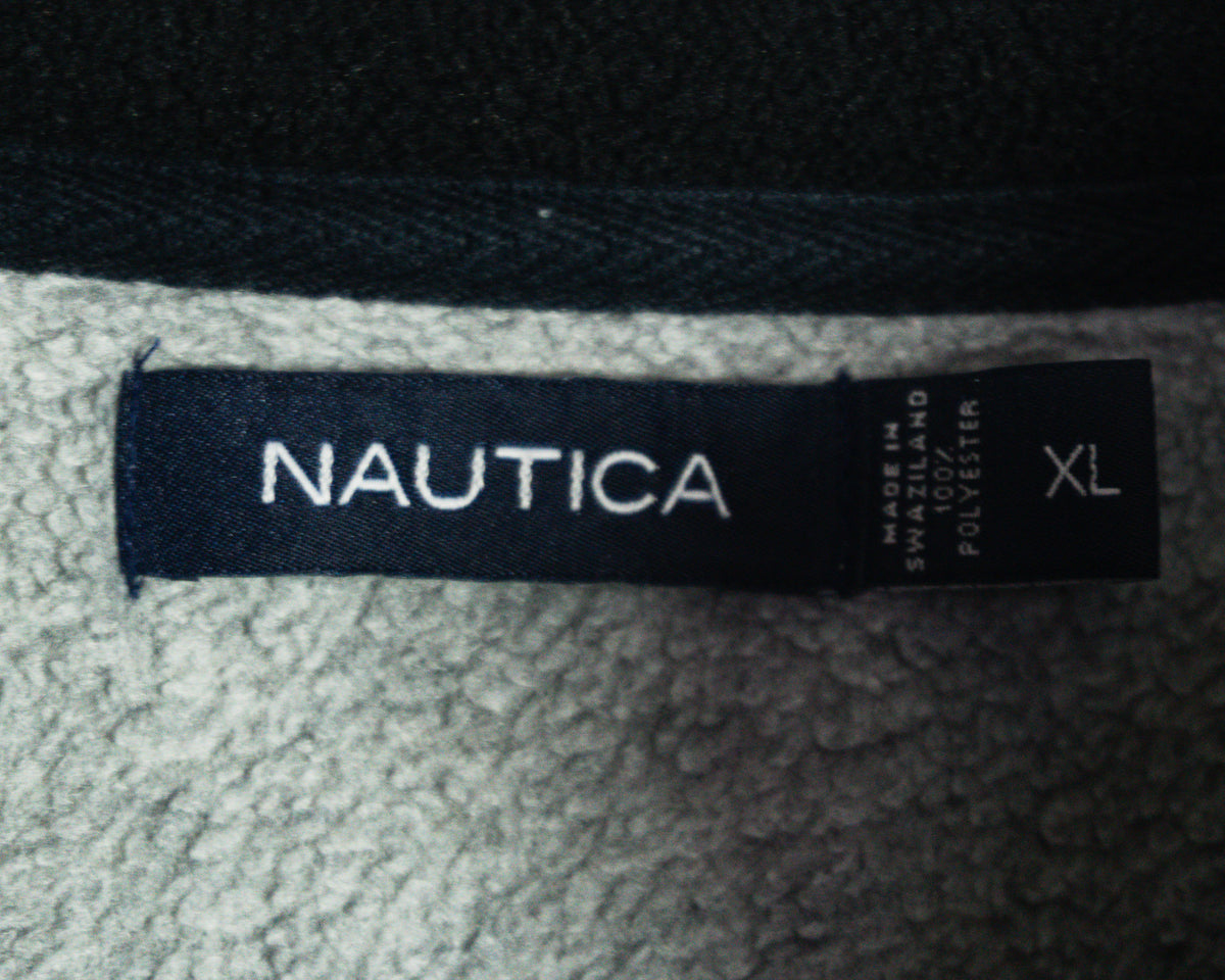 Polerón Nautica gris plomo con cierre al cuello — Talla XL