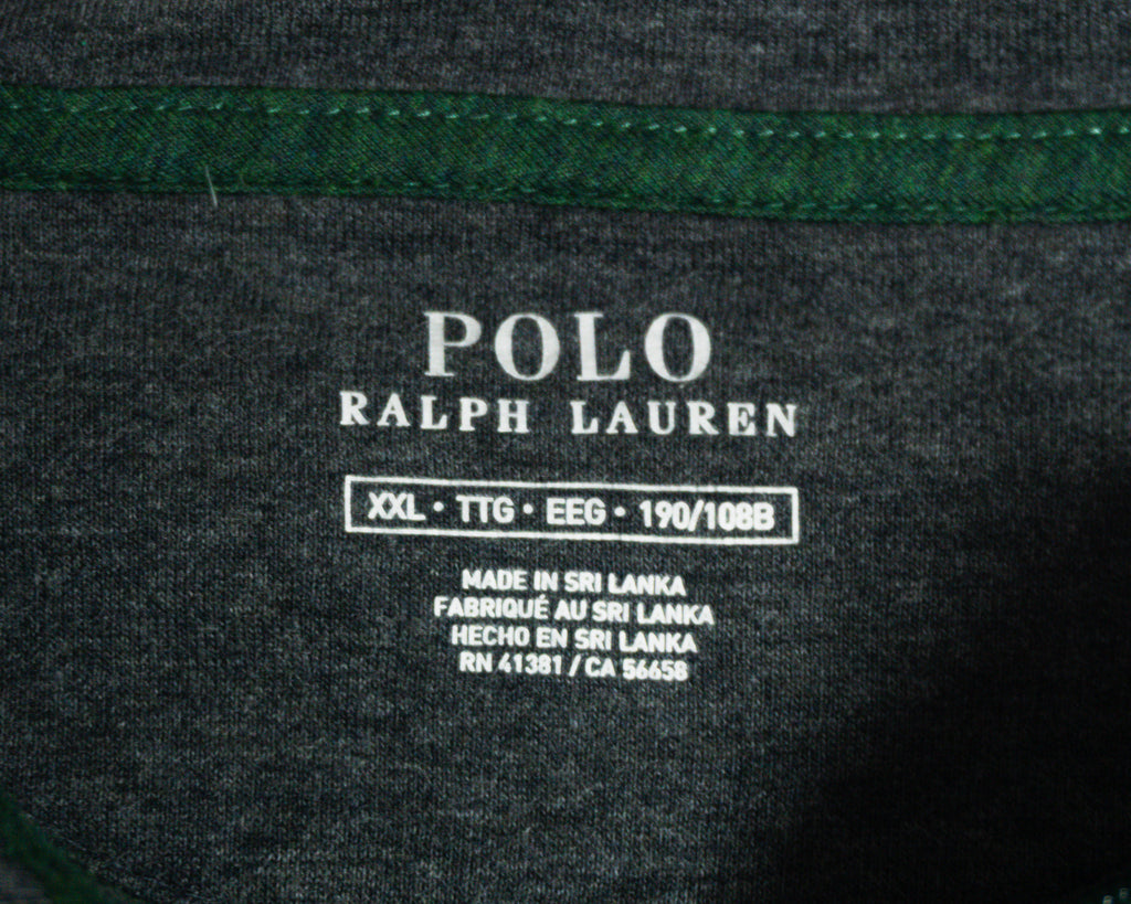 Polerón Polo Ralph Lauren verde con cierre al cuello — Talla XXL