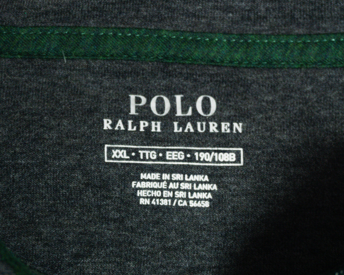 Polerón Polo Ralph Lauren verde con cierre al cuello — Talla XXL