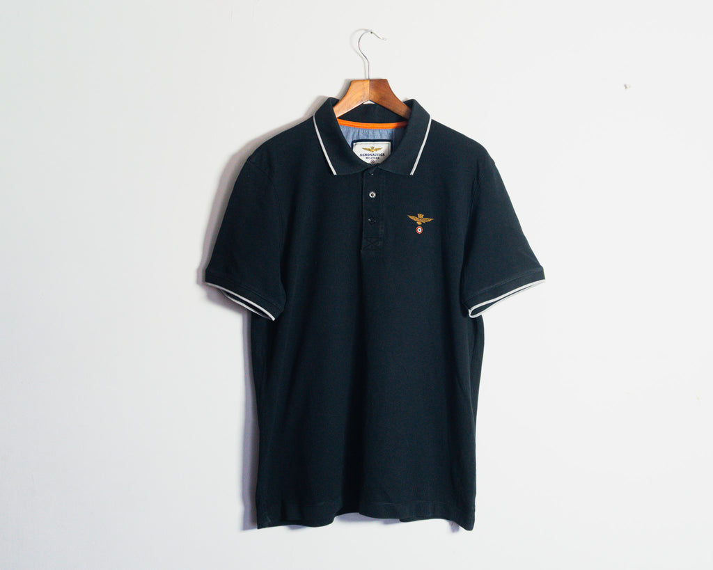 Polera polo Aeronautica Militare azul marino — Talla L