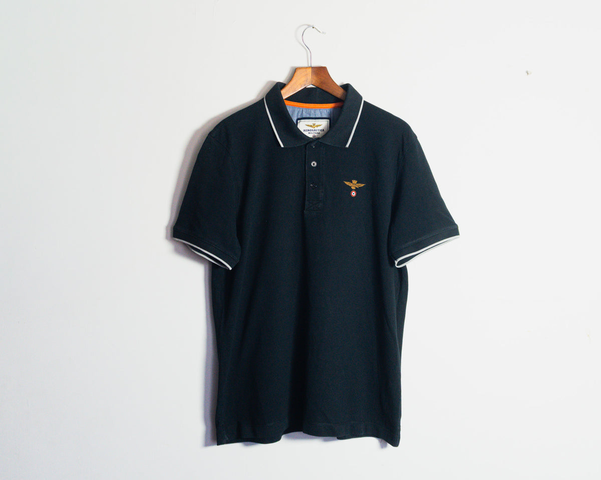 Polera polo Aeronautica Militare azul marino — Talla L