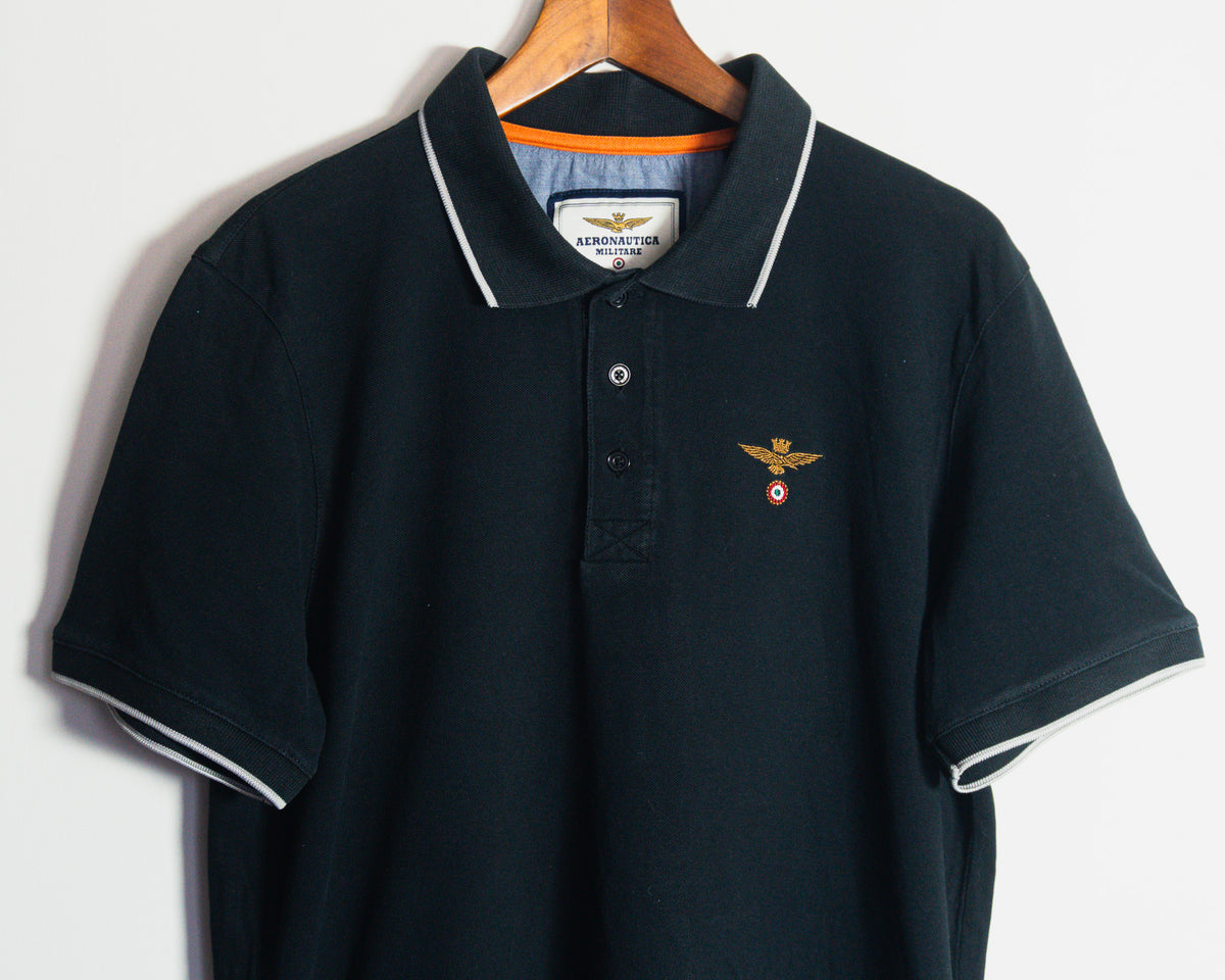 Polera polo Aeronautica Militare azul marino — Talla L